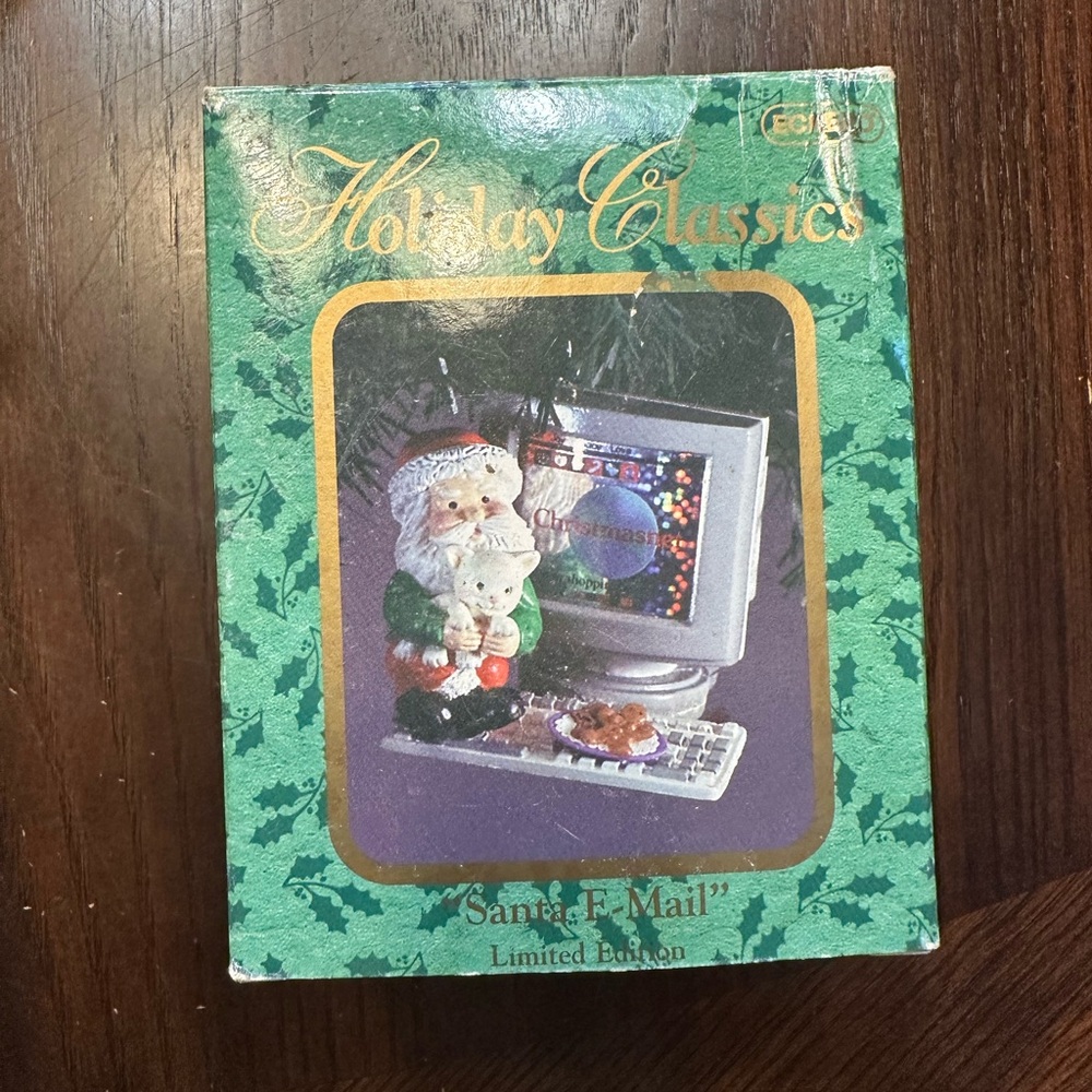 Christmas Tree Ornament Santa E-Mail Eckerd Holiday Classics NIB 1999 RARE HTF